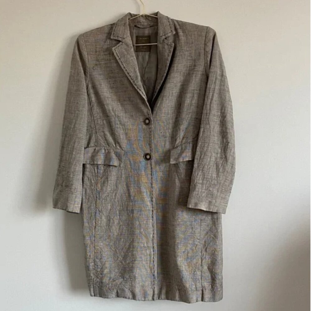 Riani • Long Linen–Virgin Wool Blazer • Size 10 - Picture 7 of 13